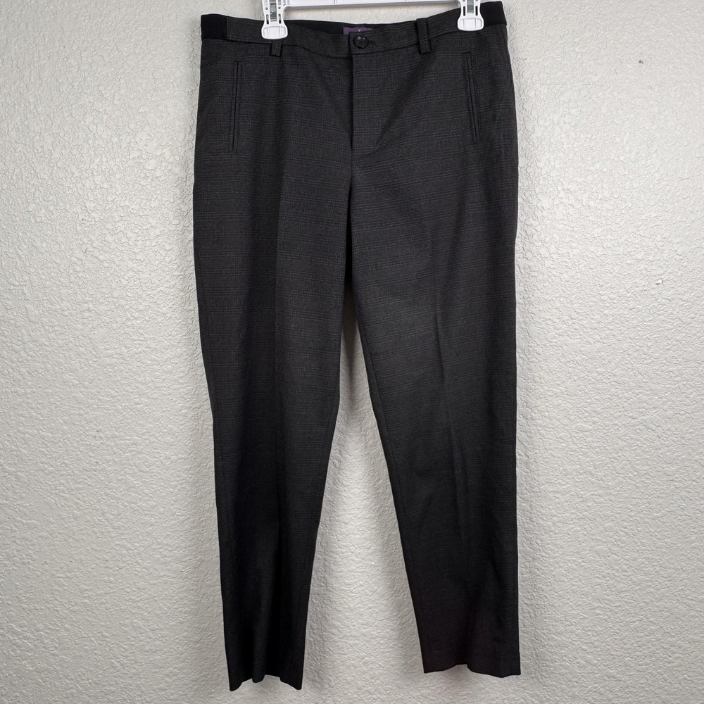 NYDJ Pants Womens 10 32x27 Gray Glen Plaid Lift Tuck Technology Stretch Trousers